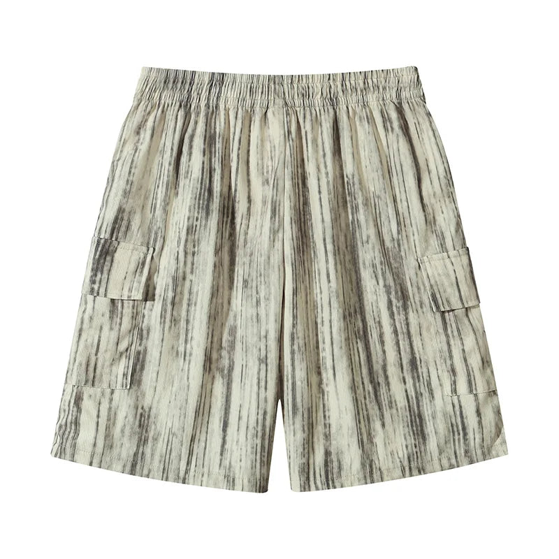 Hip Hop Fashion Bermuda Shorts for Men Summer Appliques Tie-dye Cargo Short Pants New Sports Beach Baggy Y2K Streetwear Shorts