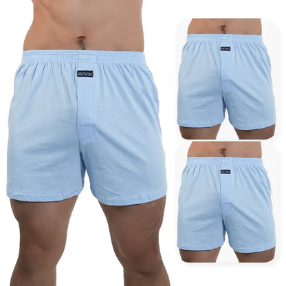 3pcs Mens High Waist Boxers Briefs 100% Cotton Plus Size Sleepwear Elastic Waistband Lounge ARO Pants Home Wear Comfort 50-140kg