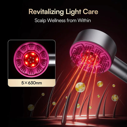 Portable Red Light Scalp Massager Comb Humanlike Shiatsu Kneading Head Massage Device For Women Men Relax Care Gift For Daily Office Travel Home SPA