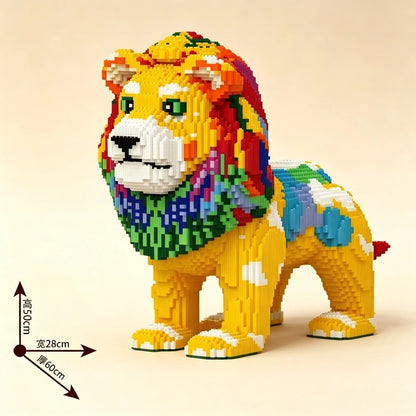 50cm 18888Pcs Colorful Lion Micro Building Blocks DIY Mini Bricks Model Kit Home Decor Adult Kids Creative Toys Birthday Gift