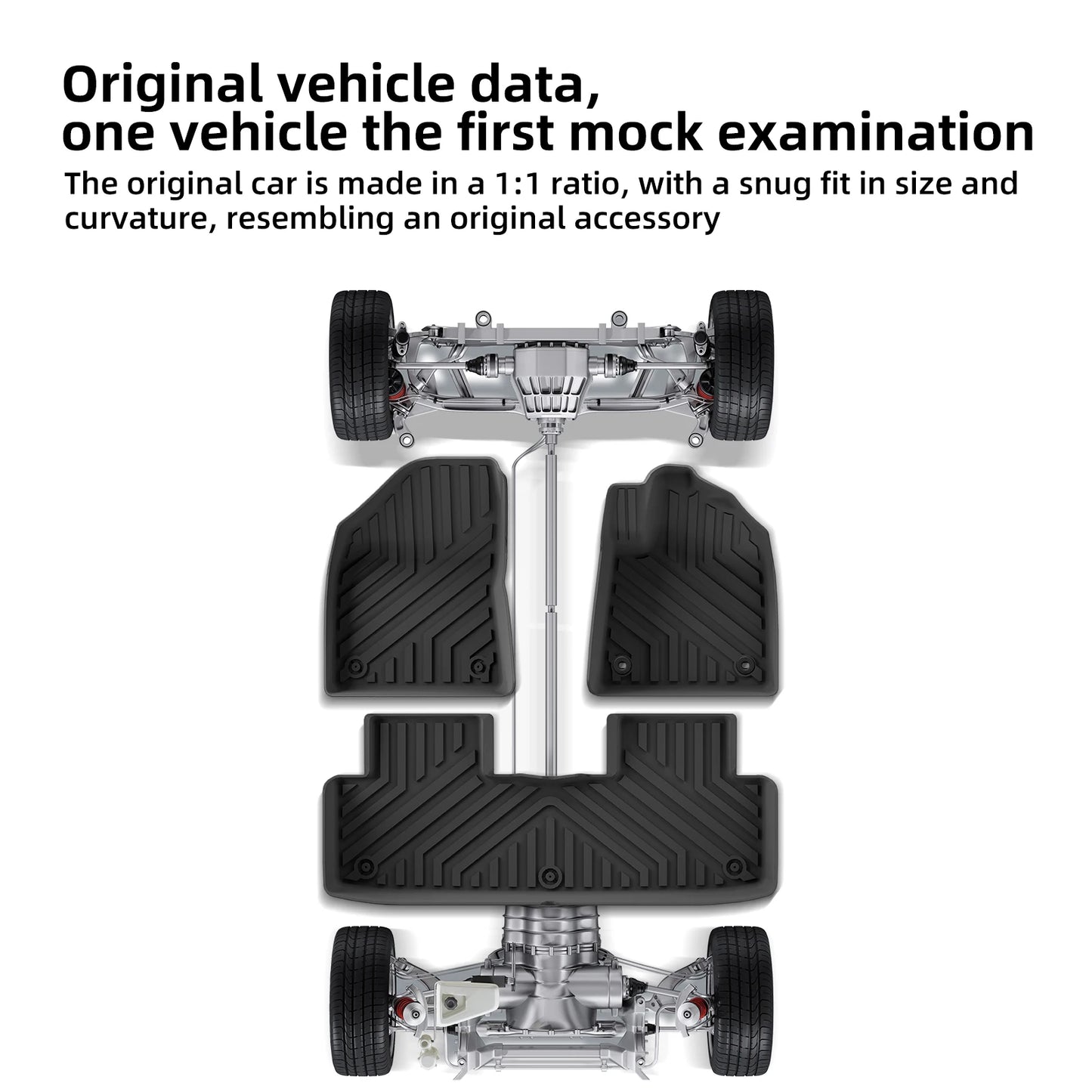 LUCKEASY Right Drive for MG S5 EV RHD 2024-2026 Car Floor Mats Trunk Pad TPE 3D Foot Pad All Weather Auto Accessories Black
