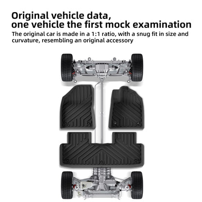 LUCKEASY Right Drive for MG S5 EV RHD 2024-2026 Car Floor Mats Trunk Pad TPE 3D Foot Pad All Weather Auto Accessories Black