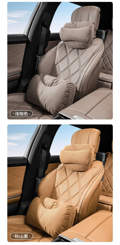 High Quality Universal SUV Car Headrest Cushion Car Seat Neck Pillow High-grade Leather Breathable Lumbar Support Car Pillow