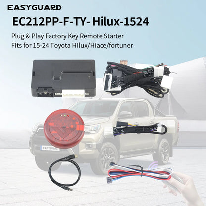 EASYGUARD Plug & Play Factory Key Remote Starter Fit For 15-24 Toyota Hilux Fortunner Hiace Automation Transmission Gas/Diesel