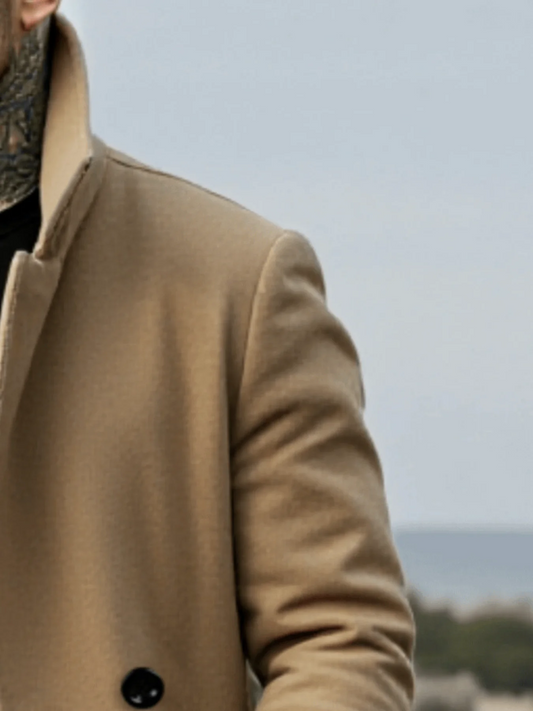 Men's Winter Mid-Length Coat Woolen Warm Coats Lining Double Breasted Lapel Jacket Street Wear Men's Clothing Outerwears