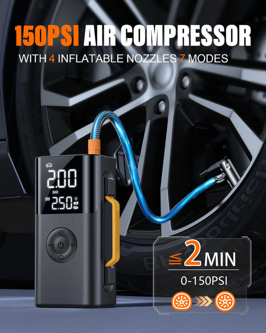 Car jump starter 6000A Jump Starter 150PSI Air Pump Multifunctional Tire Inflator Power Bank Lighting for Car