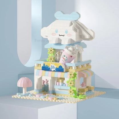 Cartoon Anime Hello Kitty Panda Refrigerator Magnet Blocks Kuromi My Melody Cinnamoroll Building Blocks Toy Kids Birthday Gift