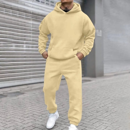Colorful Urban Style Autumn And Winter Latest Products Men's Hooded Sweatshirt And Pants Set Street Wear Collection