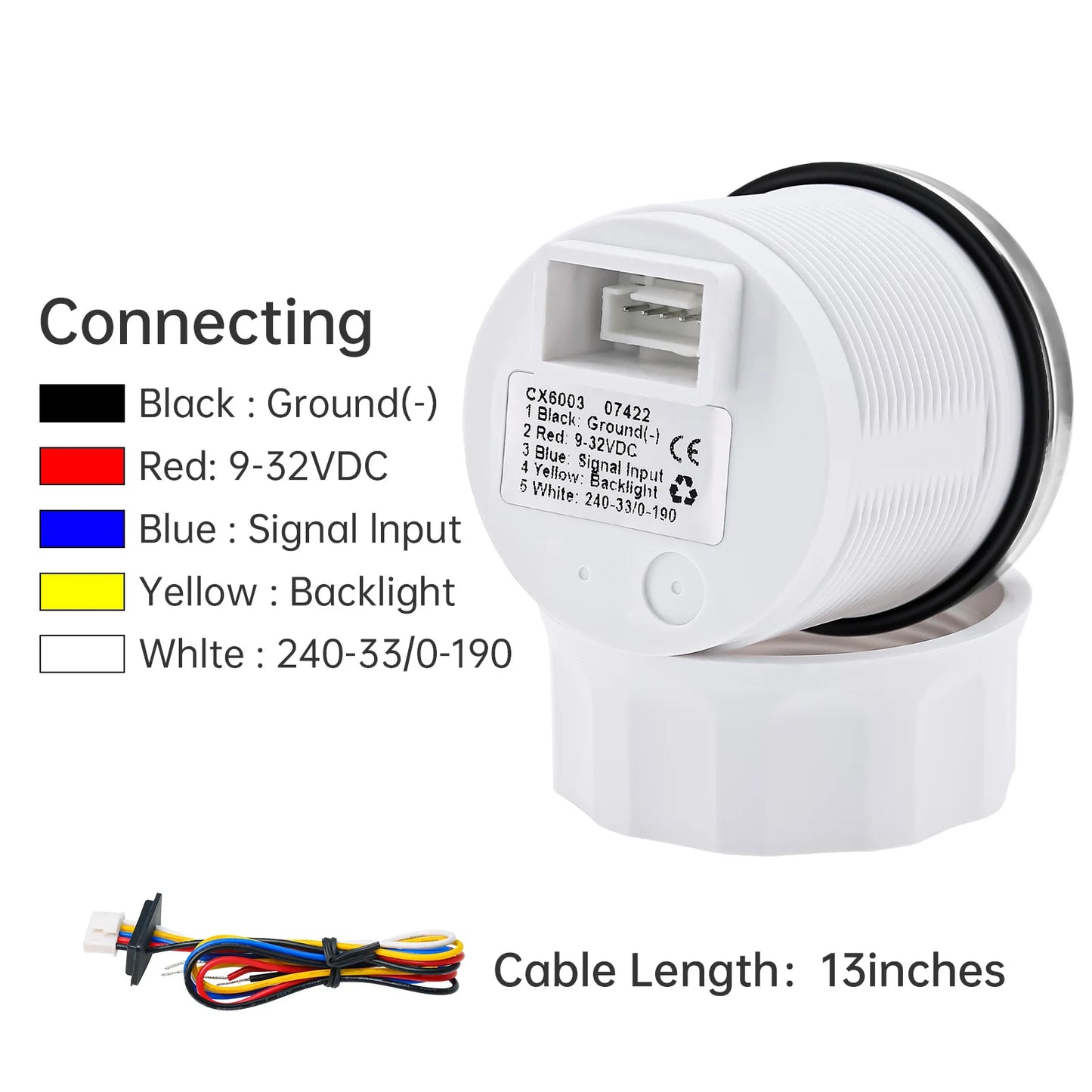 Car Marine Boat Boost Alarm Gauge 2‘’52mm Oil pressure Meter Water Level Fuel Temperature 12V 24V Voltmeter Accessories Meter