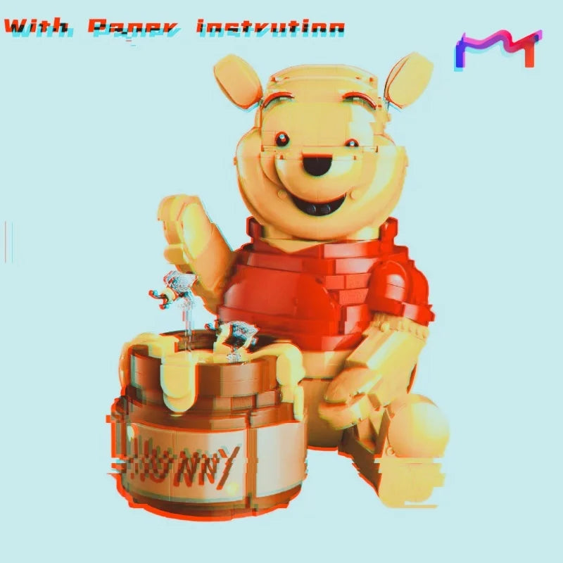 Compatible 1399pcs Model Birthday Movie Bear Bricks Building Blocks 100 YEARS Nostalgic Cartoon Classic Home Decor Adults Gifts