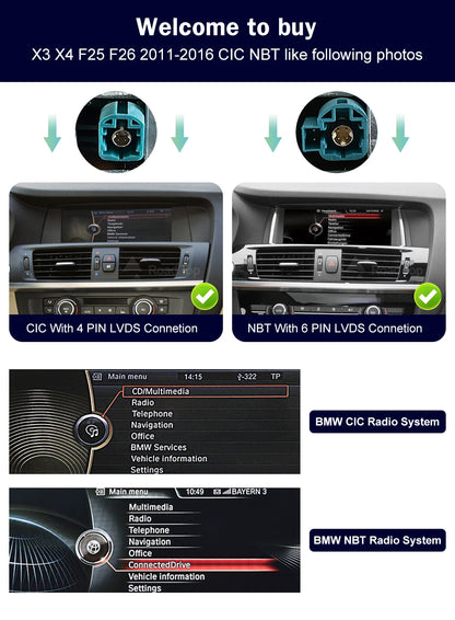 1920*720 Multimedia Touch Screen For BMW X3 F25 X4 F26 2011-2016 Wireless Carplay Display Android Auto Car Radio Player