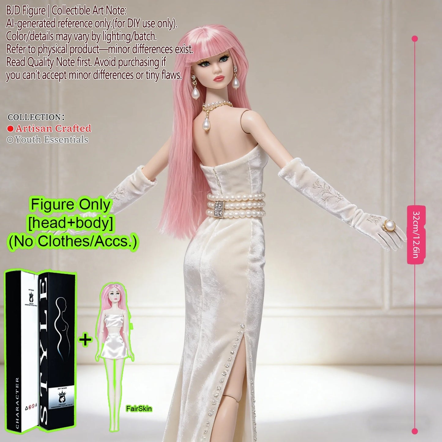 BJD MJD 1/6 Realistic Supermodel Doll 12.6 Inch Ball Jointed Articulated Posable Collectible NoClothes