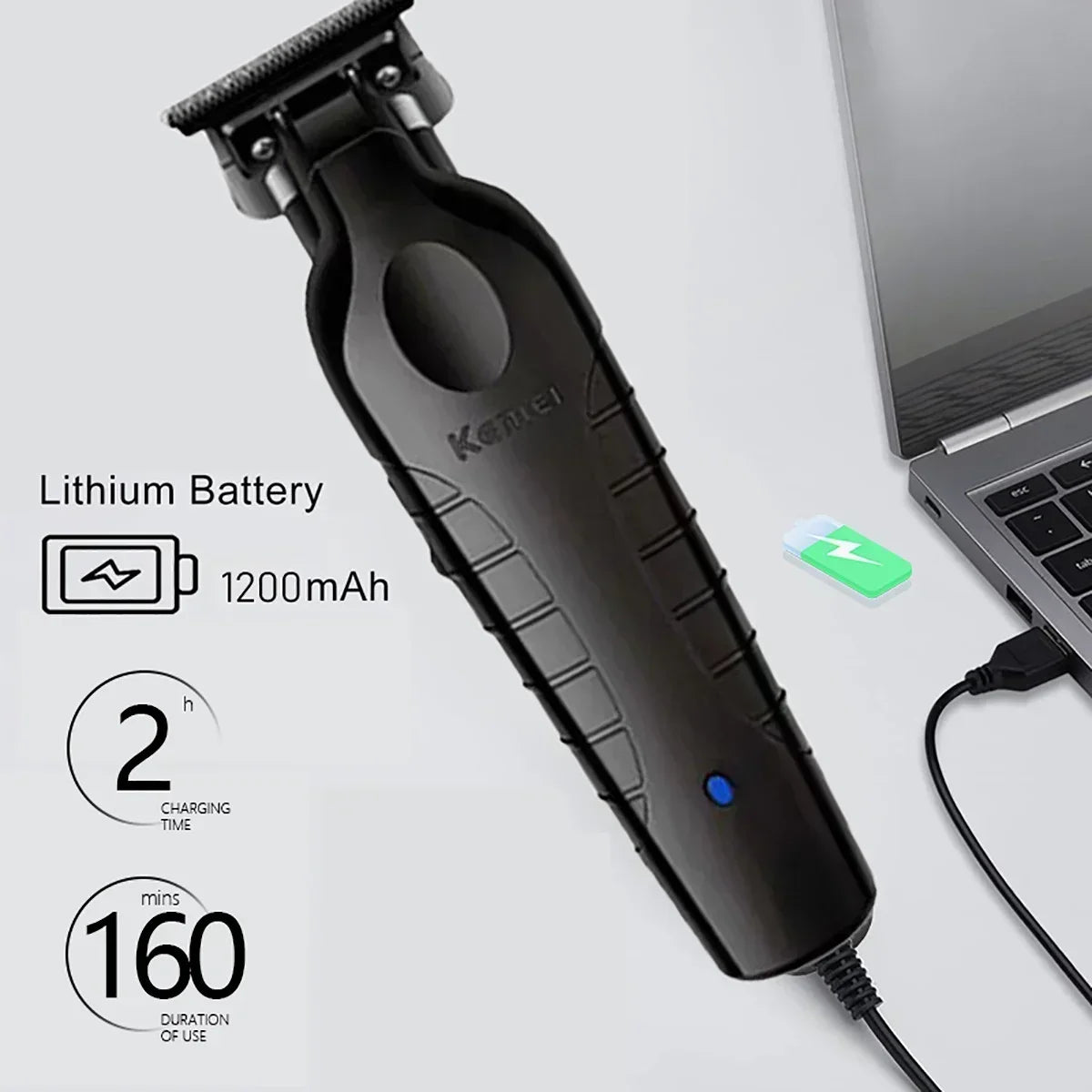 Kemei KM-2299 USB Fast Charging Clippers Barber Machine 1200MA Rechargeable Cordless Hair Trimmer Kemei Electric Hair Clipper