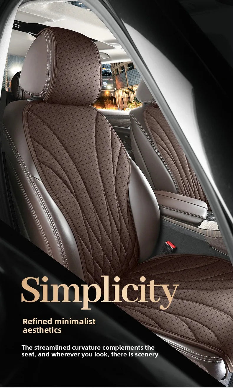 Sporty Universal Car Seat Cover Four Season Auto Perforated Leather Breathable Anti-Slip Covers Cushion SUV Car Seat Protection