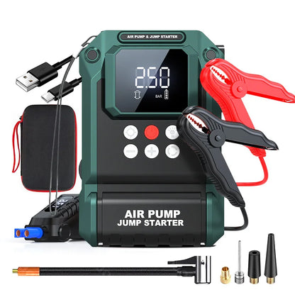 2000A Car Jump Starter Power Bank Portable 150PSI Air Pump Car Battery Emergency Boosters Starting Device Car Starter