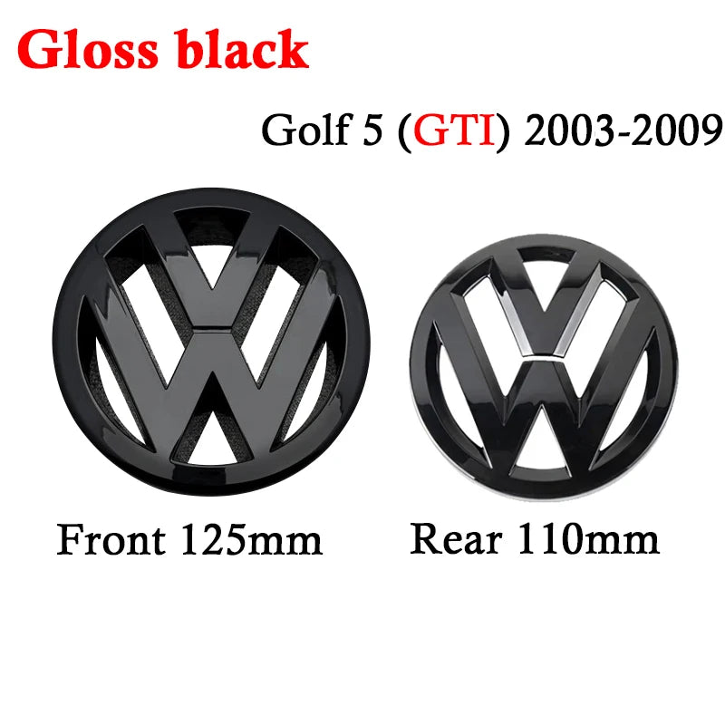 VW Accessories 2pcs for Volkswagen GTI Golf5 MK5 2003-2007 127mm Front Grill Cover 110mm Rear Trunk Lid cover Car Styling Logo