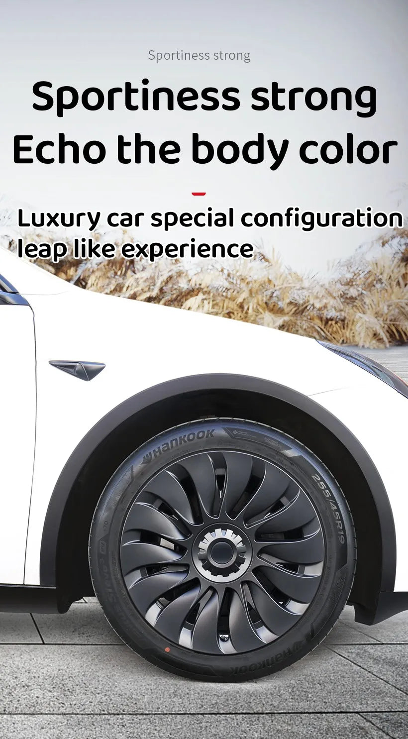 4PCS 19 Inch Hub Cap for Tesla Model Y 2024  Performance Replacement Wheel Hubcap Right&Left Wheel Cap Full Rim Cover Accessorie