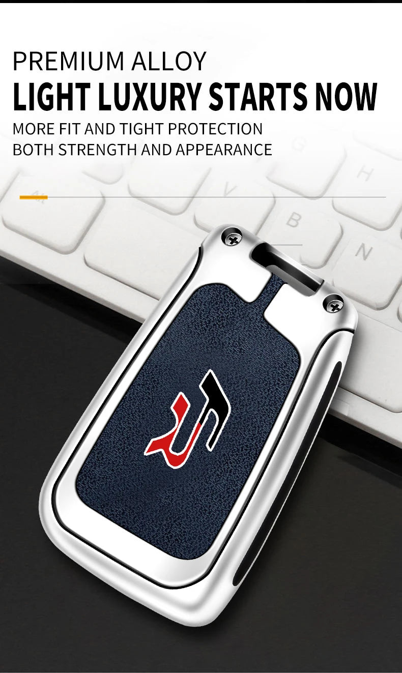 Suitable for Seat Ateca Leon FR 2 Ibiza zinc alloy car key cover high-end genuine leather car key case buckle auto accessories