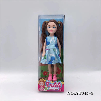 random 3 pcs/set 5 inch mini doll cute face kawaii doll body with colorful box christmas birthay gift kids toys