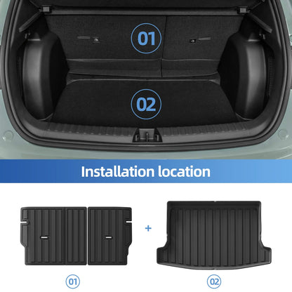 Smabee Left Drive for Geely Xingyuan/EX2 2025 2026 TPE 3D Car Floor Mats Cargo Liner Trunk Pad Black Waterproof Accessories