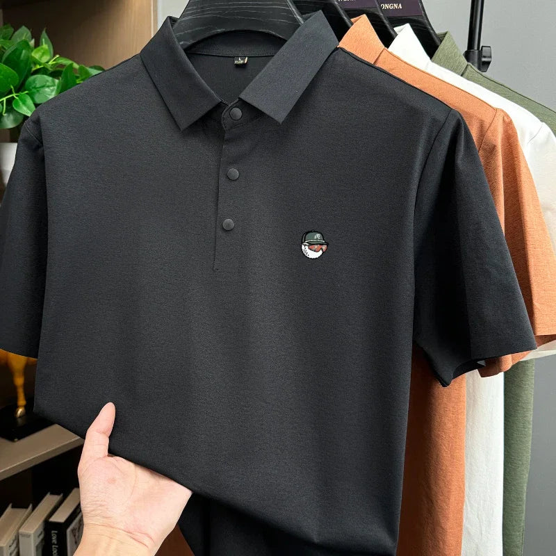 Golf men's polo shirt short sleeved brand fashionable printed top summer new comfortable breathable casual sports collar T-shirt