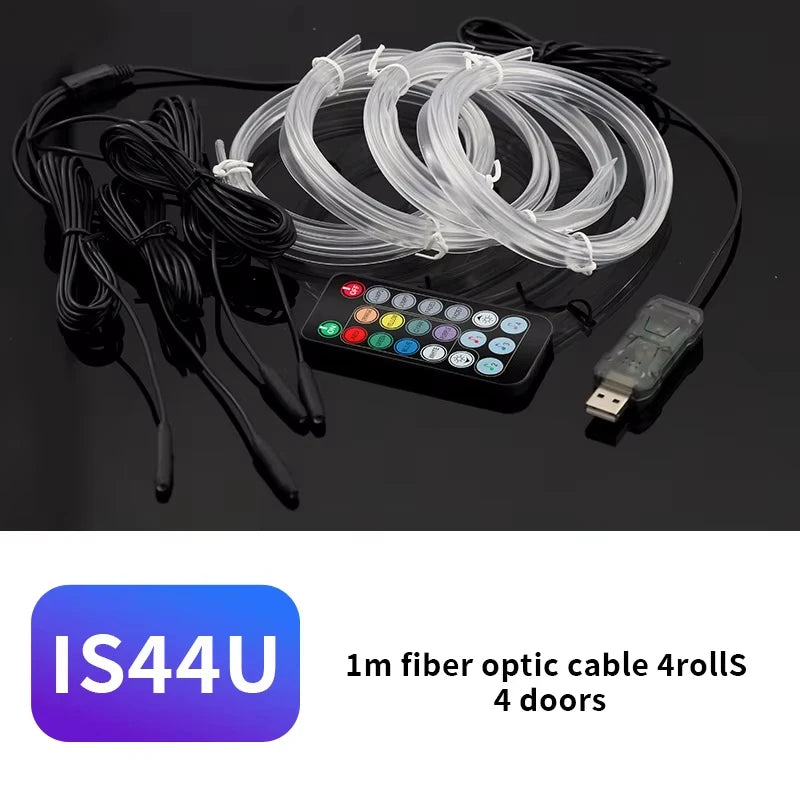 Car Interior Ambient LED Light Strip 2/3/4/5M RGB  Invisible USB Fiber Optic Atmosphere Lamp Support APP Control