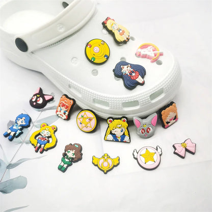 17-100Pcs Shoe Charms Cartoon Slides Clog Sandals Shoes Decorations Accessories For Kids Christmas Birthday Gifts