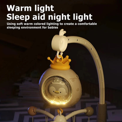 Baby Crib Mobile with Projector and Night Light, Remote Control Musical Rotating Toy with Soothing Lullabies for Newborns
