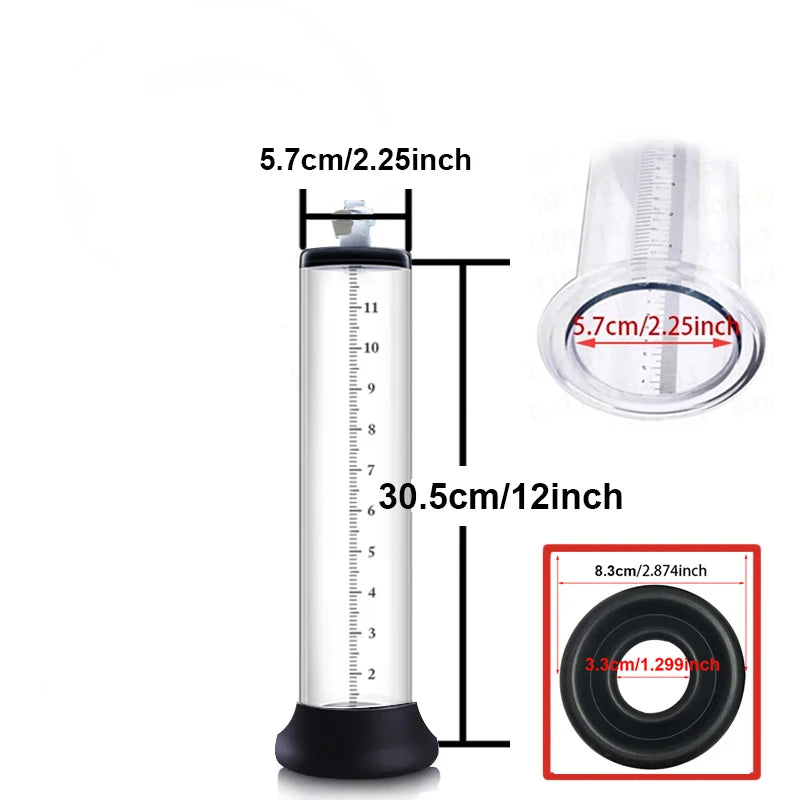 Acrylic Penis Pump Manual Penis Enlarger Sex Toy For Men Vacuum Pump Male Masturbation Penis Extender Trainer Adults Sex Product