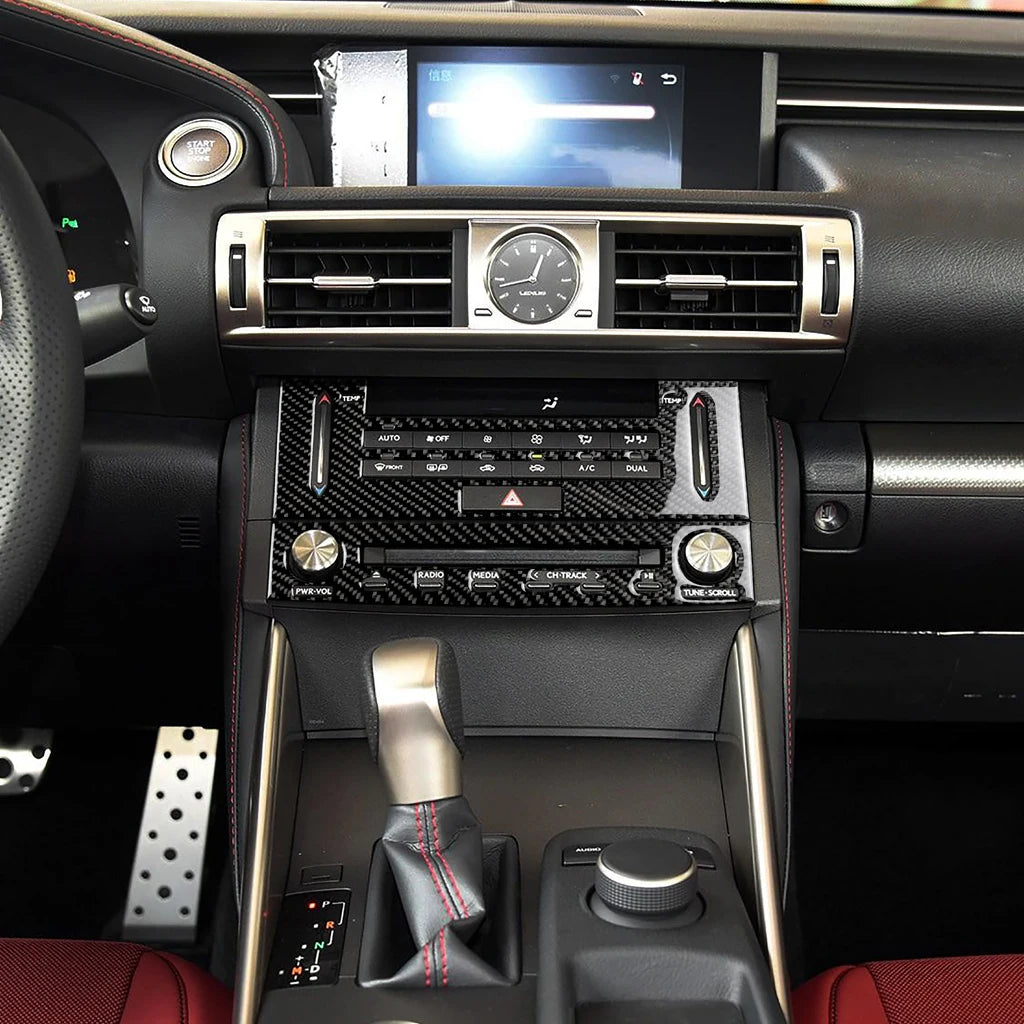 For Lexus IS250 IS350 300H 2013-2019 Carbon Fiber Gear Shift Air Outlet CD AC Window Lift Set Car Interior Accessories Sticker