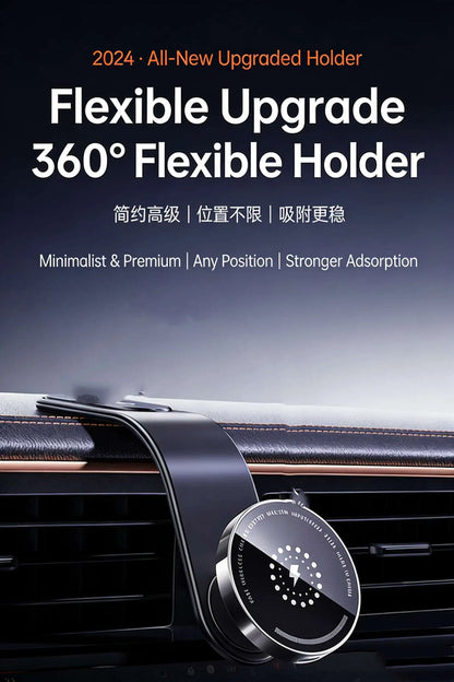 For MagSafe Wireless Car Charger Magnetic Car Phone Holder Bendable Car Phone Mount Phone Stand for iPhone 16 15 14 13