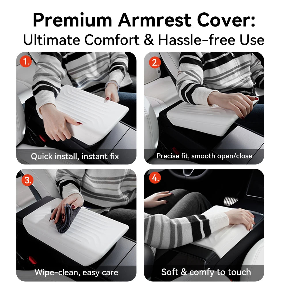 YZ  For Tesla Model Y YL Juniper Model 3 Highland TPE Armrest Cover Soft Case Center Arm Rest Pad Anti-scratch 2026 Accessories