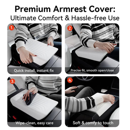 YZ  For Tesla Model Y YL Juniper Model 3 Highland TPE Armrest Cover Soft Case Center Arm Rest Pad Anti-scratch 2026 Accessories