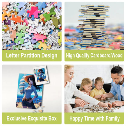 Anime One Piece Nami Cartoon Puzzle Set Jigsaw & Sudoku Combo Logical Mind Games Early Education Learning Toy Best Gift for Kids