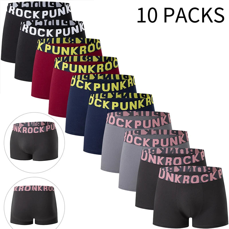 4/10 Piece Set Of Multi-color Men's Underwear Comfortable And Soft Cotton Flat Angle Pants Elastic Waist Sports Base Shorts