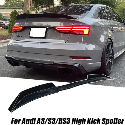 For Audi Accessories A3 S3 RS3 A4 S4 RS4 A5 S5 RS5 A6 Car Ducktail Rear Wing Spoiler Gloss Black Rubber Universal 121cm