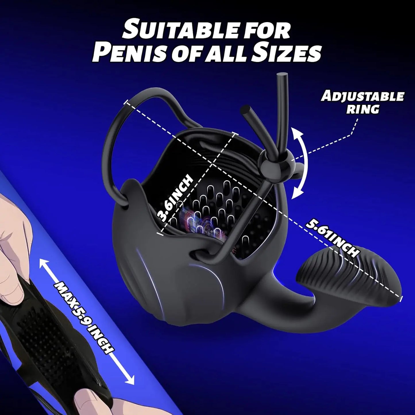 Vibrating Cock Ring Male Sex Toys Penis Ring Vibrator Adult Toys for Men Perineum Stimulator with 9 Vibration Testicle Toys