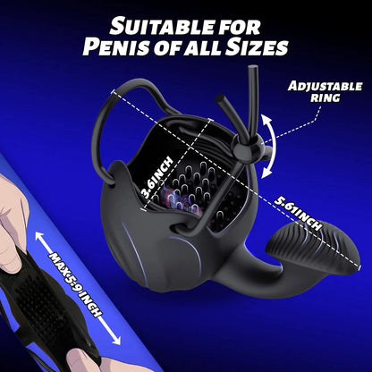 Vibrating Cock Ring Male Sex Toys Penis Ring Vibrator Adult Toys for Men Perineum Stimulator with 9 Vibration Testicle Toys