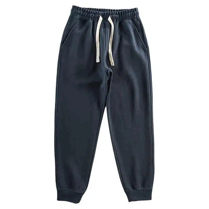 Autumn Winter New American Retro Thick Knitted Sweatpants Men's Simple Elastic Waist Drawstring Sport Casual Ankle-tied Pants