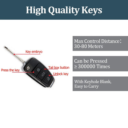 HIPPCRON Car Remote Central Door Lock Keyless System Central Door Locking Vehicle Keyless Entry System with 2 Remote Control