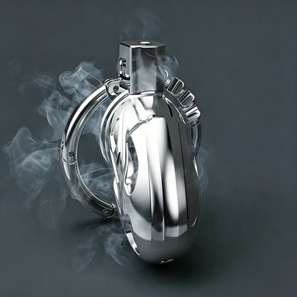 Male Chastity Cage Metal CB Cock Cage with One-Piece Adjustable 8 Sizes & Invisible Lock bdSM Penis Urethra Lock Adult Sex Toys