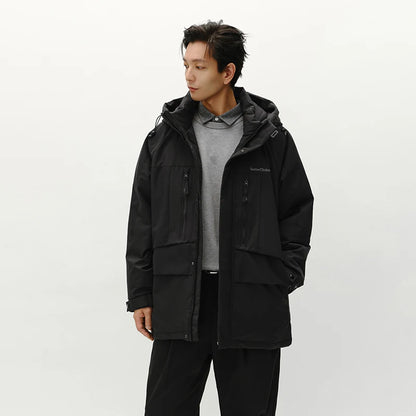 Semir Down Jacket Men Mid-Length Hooded Sport Colorblock 2025 Winter Man Clothes Warm Outerwear Windproof Warm Colorblock Design