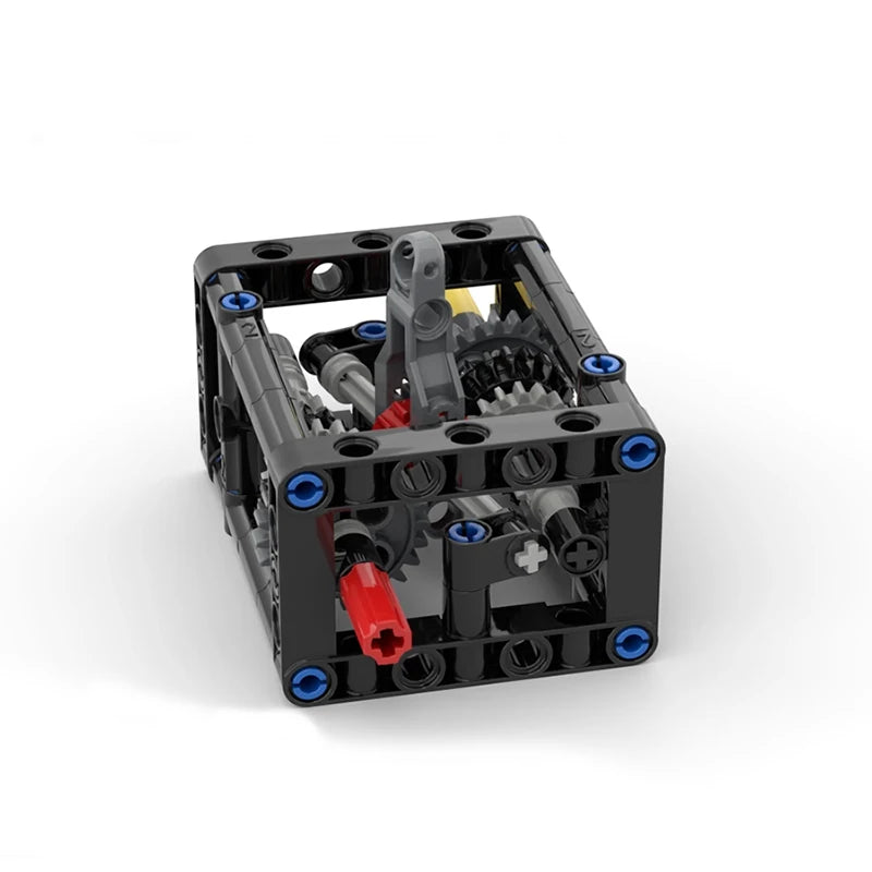5-speed Gearbox Building Blocks MOC Manual Gearboxes Modified Kit Small Particle Technical Bricks Differential Gears DIY Toys