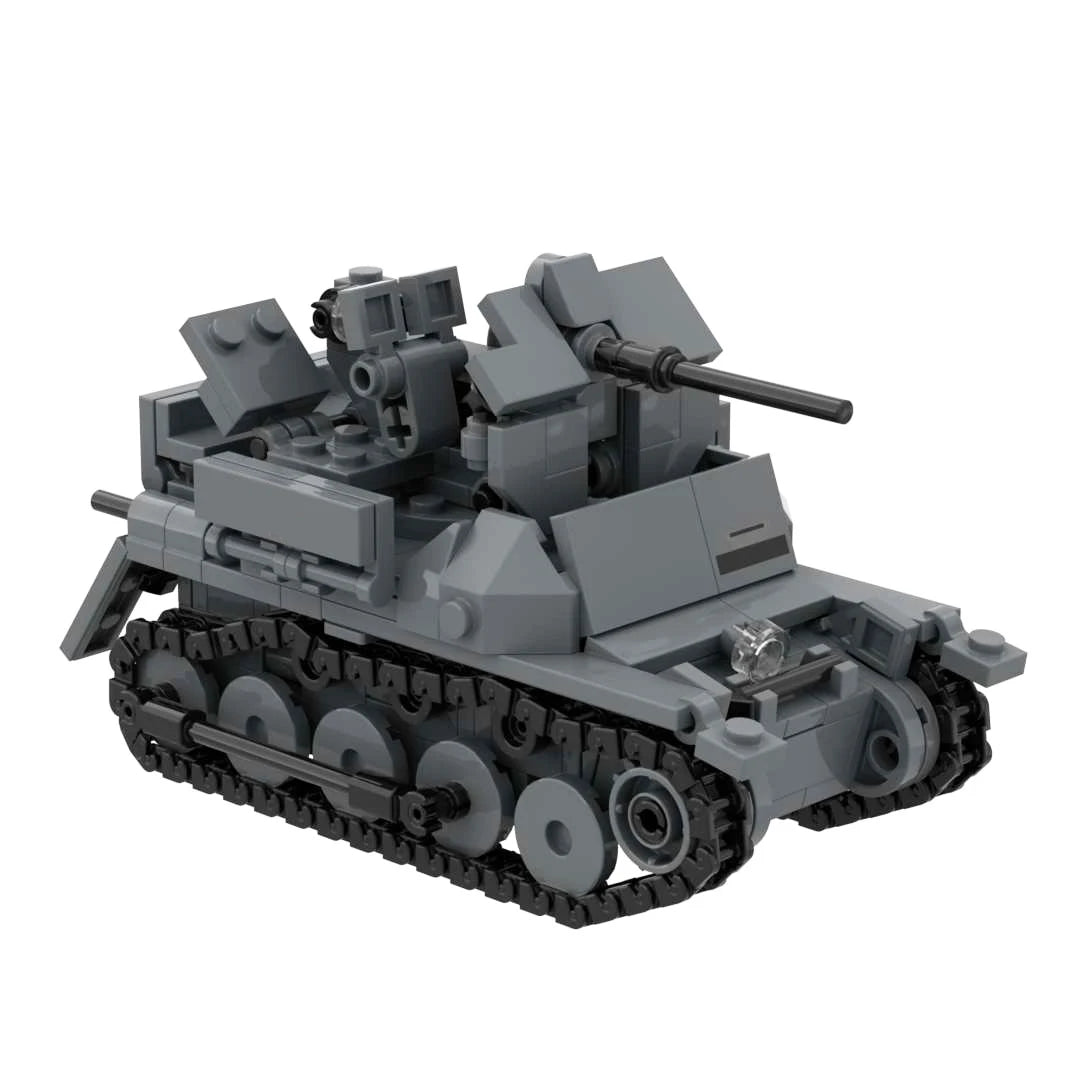 WW2 German Flakpanzer I Panzer I & Flakpanzer 38(t) Light Anti-Air Vehicle Custom Military Building Brick Toy Model Collection
