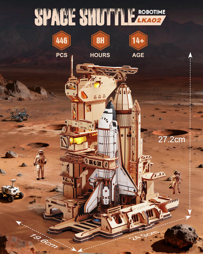 ROKR 3D Wooden Puzzle Space Shuttle Model Kits To Build STEM Toy Gift LKA02 For Adults