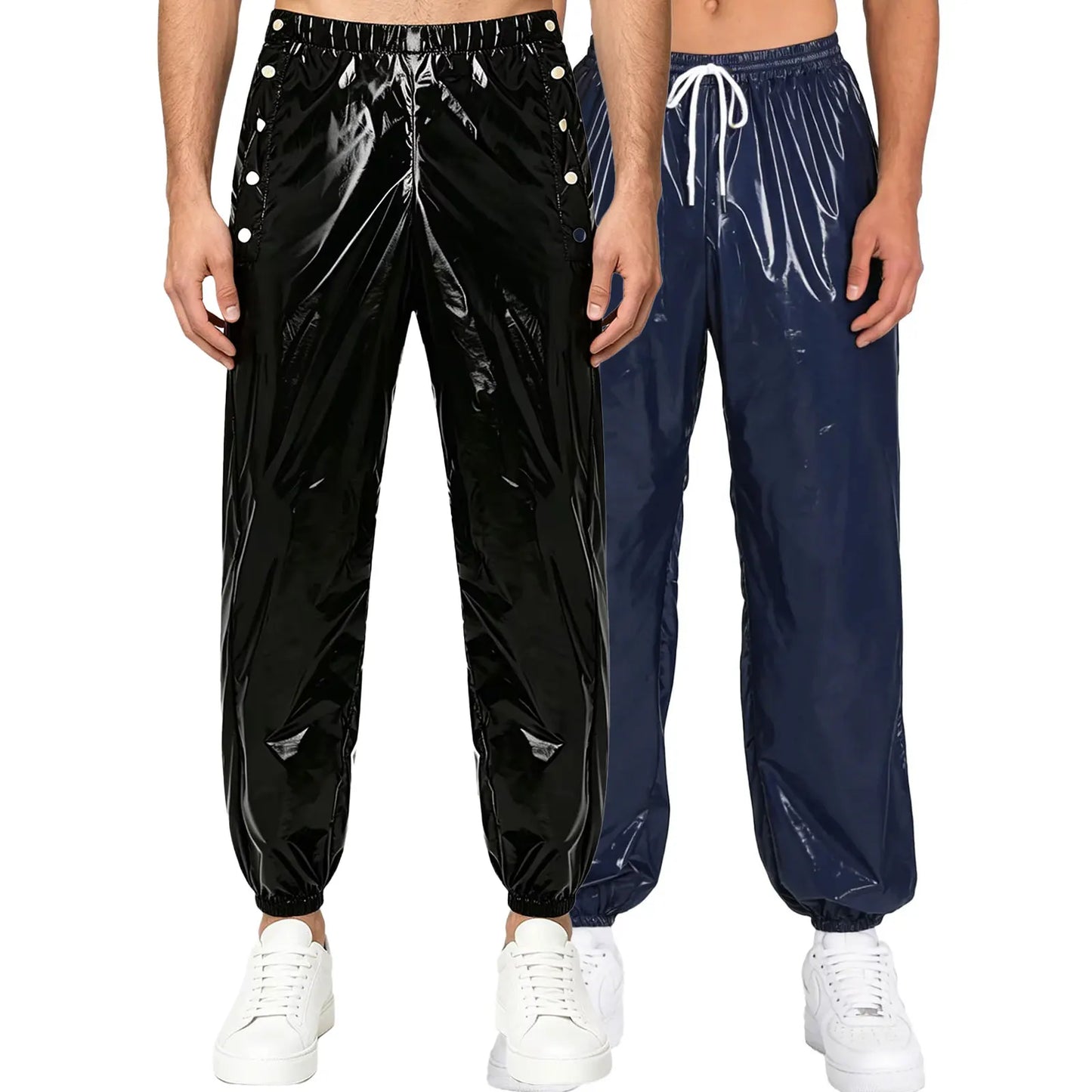 Men Waterproof Diaper Covers Pants Draws /Sides Waist Buttons Jogger Pants Easy Wear Leakproof Adaptive Bottoms for Special Need