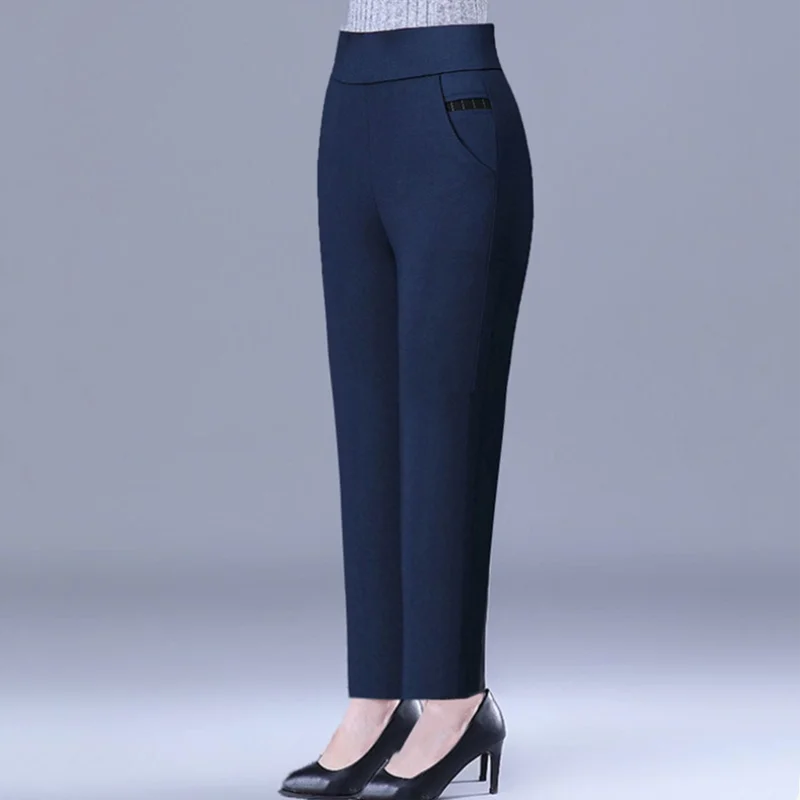 plus Size Fce Lined Straight Leg Pants for Women Autumn Winter Gold Velvet Loose Fit Casual Trousers High Waist Elastic Wa...