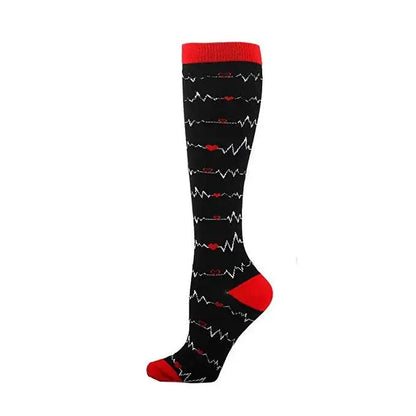 Sport Compression Stockings Funny Pattern Halloween ballon Dot Leg Pressure Running Cycling Multi Color Compress Socks