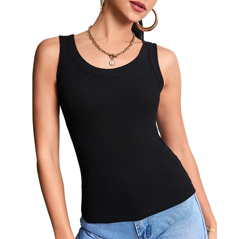 6/3/1 Piece Ladies Bottoming Solid Color Fashion Threaded Vest Casual Joker Sports Girl Mixed Color Combination Coat Parent-chil