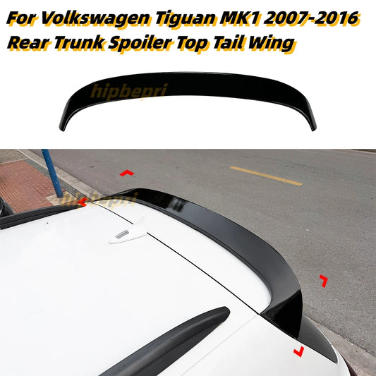 Car Rear Trunk Roof Spoiler Tail Upper Wing For VW Tiguan MK1 2007-2016 Glossy Black Rear Spoiler Wing